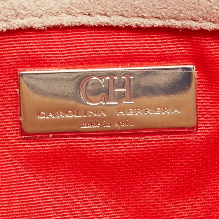 Pre Owned CH Carolina Herrera Metallic Gold Leather Tassel Chain Crossbody Bag