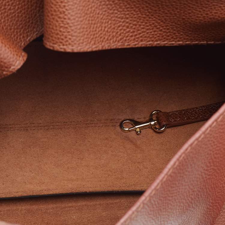 Pre Owned CH Carolina Herrera Brown Leather Minueto Flap Bag
