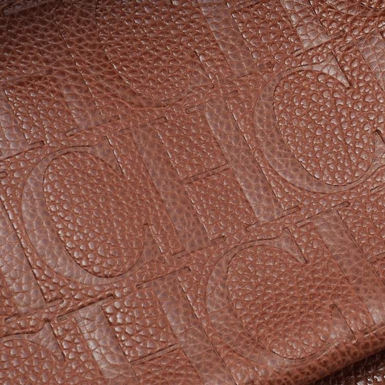 Pre Owned CH Carolina Herrera Brown Leather Minueto Flap Bag