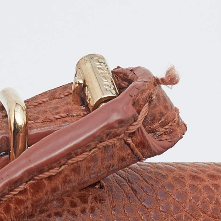Pre Owned CH Carolina Herrera Brown Leather Minueto Flap Bag