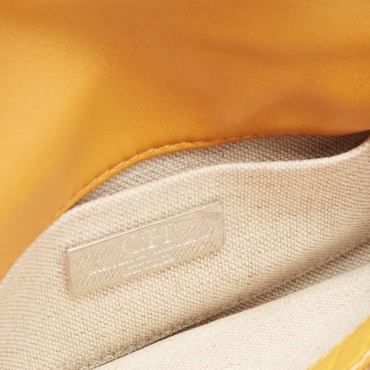 Pre Owned CH Carolina Herrera Yellow Leather Bimba Shoulder Bag