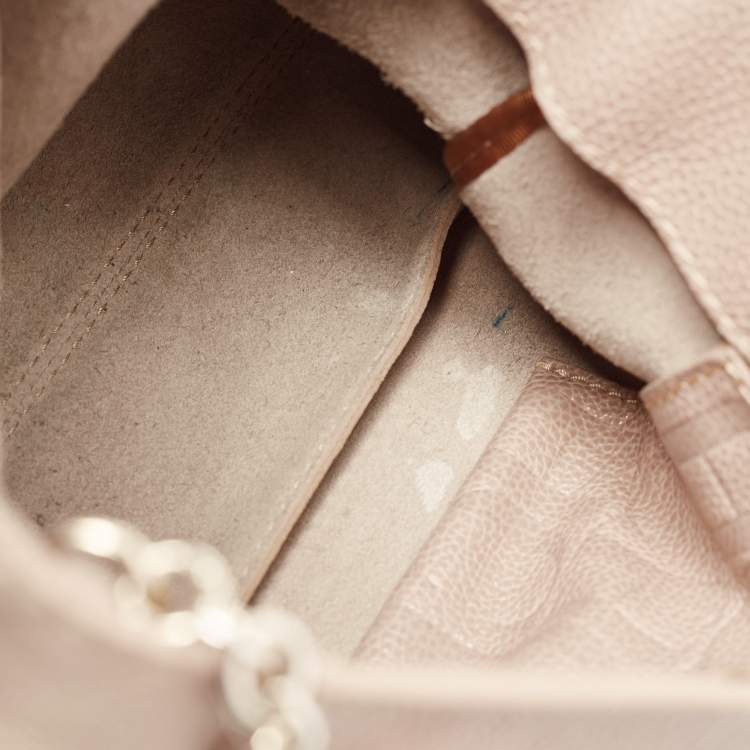 Pre Owned CH Carolina Herrera Beige Leather Minuetto Top Handle Bag
