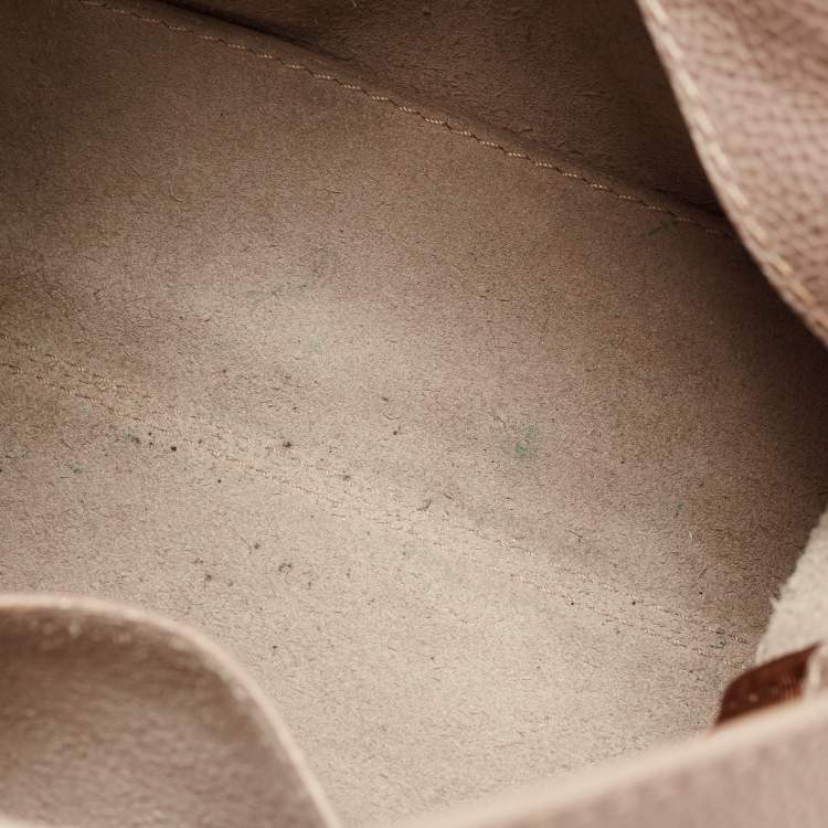 Pre Owned CH Carolina Herrera Beige Leather Minuetto Top Handle Bag