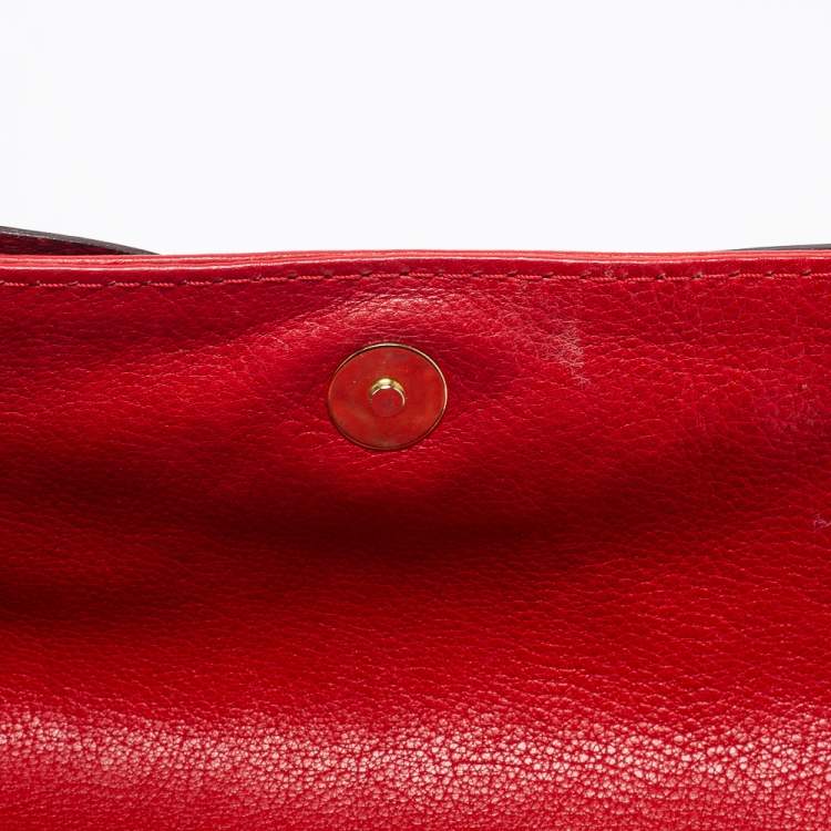مملوكة مسبقًا CH Carolina Herrera Red Monogram Leather Audrey Shoulder Bag