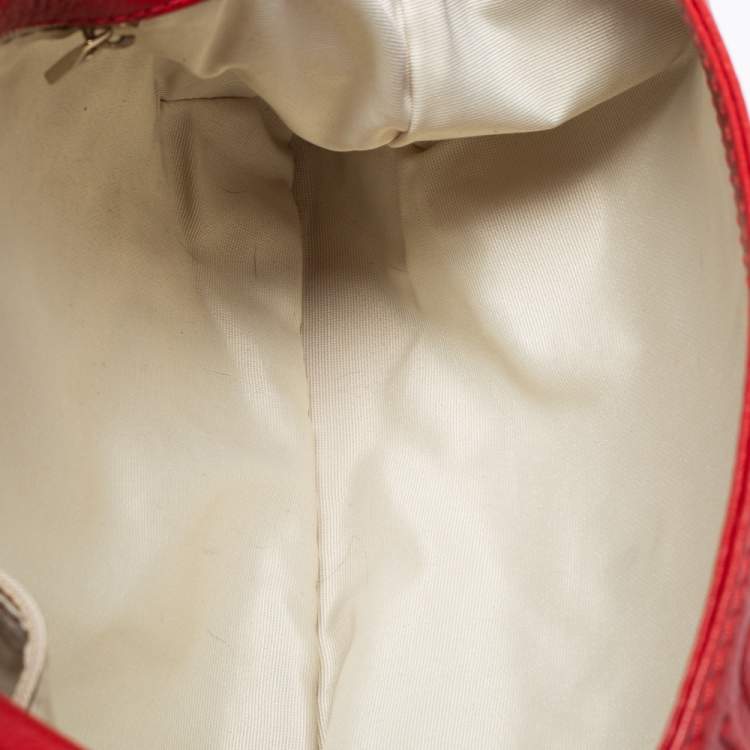 مملوكة مسبقًا CH Carolina Herrera Red Monogram Leather Audrey Shoulder Bag