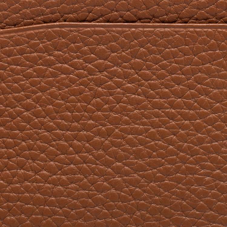Pre Owned CH Carolina Herrera Tan Monogram Embossed Leather Card Holder
