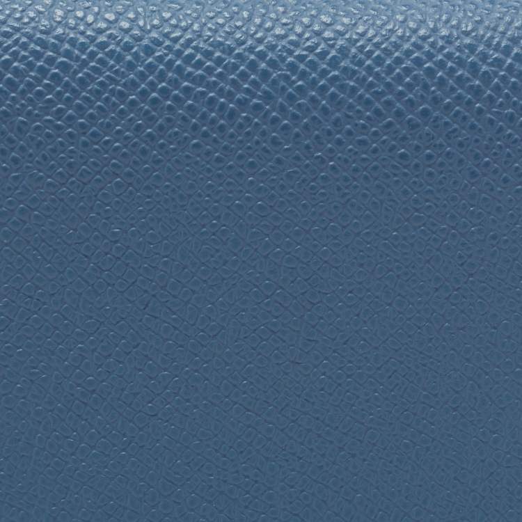 Pre Owned CH Carolina Herrera Light Blue Leather Bifold Card Case  