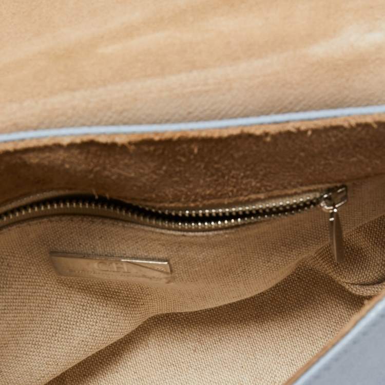 Pre Owned CH Carolina Herrera Blue Leather Flap Shoulder Bag