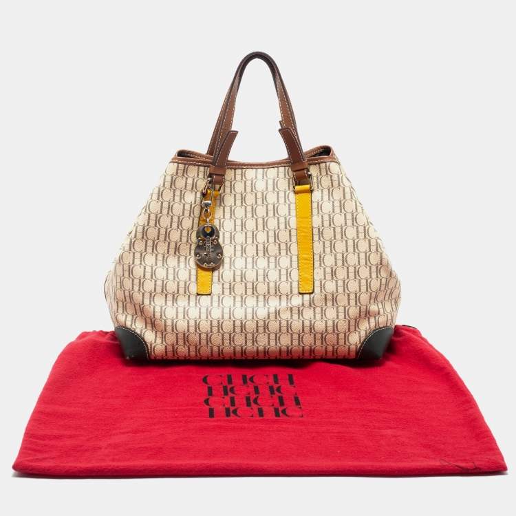 Pre Owned CH Carolina Herrera Multicolor Monogram Coated Canvas and Leather Tote