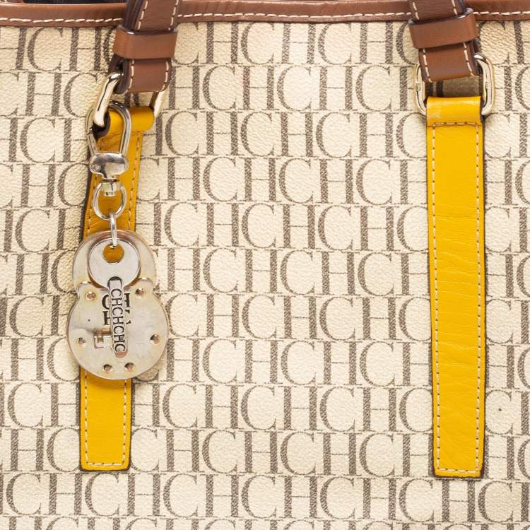 Pre Owned CH Carolina Herrera Multicolor Monogram Coated Canvas and Leather Tote