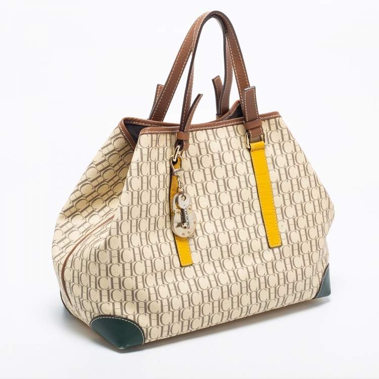 Pre Owned CH Carolina Herrera Multicolor Monogram Coated Canvas and Leather Tote