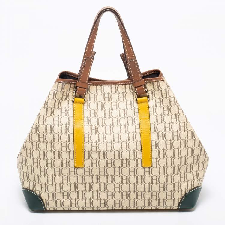 Pre Owned CH Carolina Herrera Multicolor Monogram Coated Canvas and Leather Tote