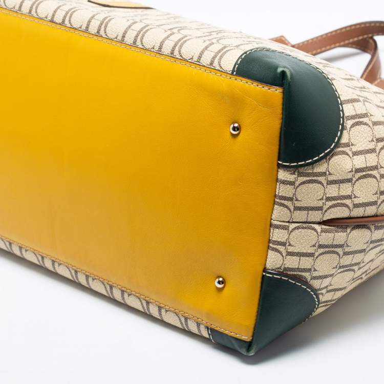 Pre Owned CH Carolina Herrera Multicolor Monogram Coated Canvas and Leather Tote