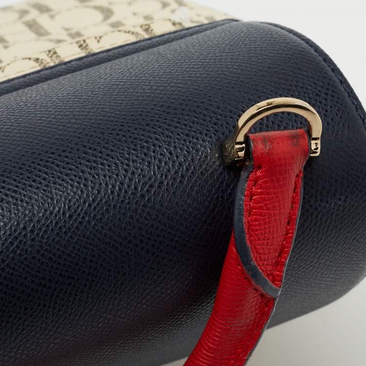 Pre Owned CH Carolina Herrera Multicolor Monogram Coated Canvas Top Handle Bag
