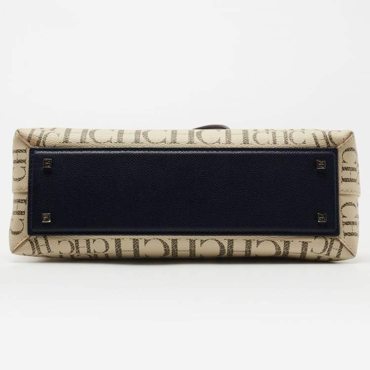 Pre Owned CH Carolina Herrera Multicolor Monogram Coated Canvas Top Handle Bag
