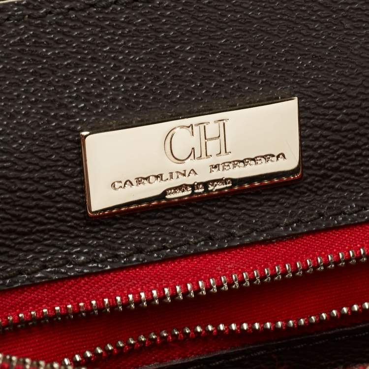 Pre Owned CH Carolina Herrera Multicolor Monogram Coated Canvas Top Handle Bag