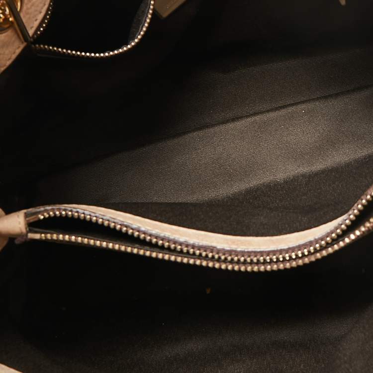 مملوكة مسبقًا CH Carolina Herrera Beige Quilted Nubuck Leather Chain Tote