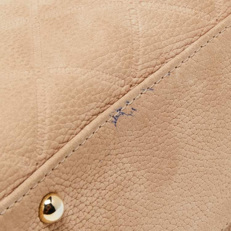 مملوكة مسبقًا CH Carolina Herrera Beige Quilted Nubuck Leather Chain Tote