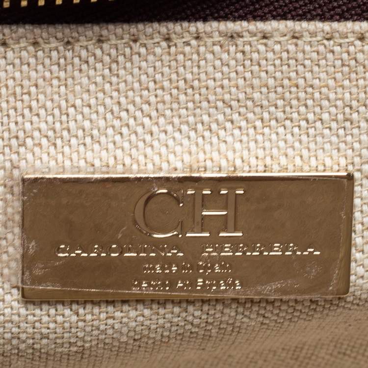 Pre Owned CH Carolina Herrera Monogram Canvas and Leather Top Handle Bag