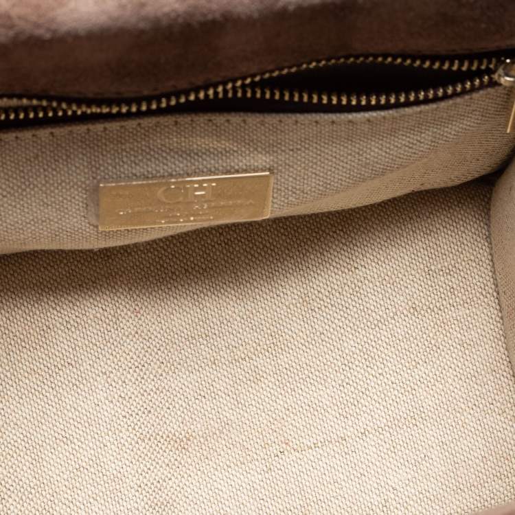 Pre Owned CH Carolina Herrera Monogram Canvas and Leather Top Handle Bag