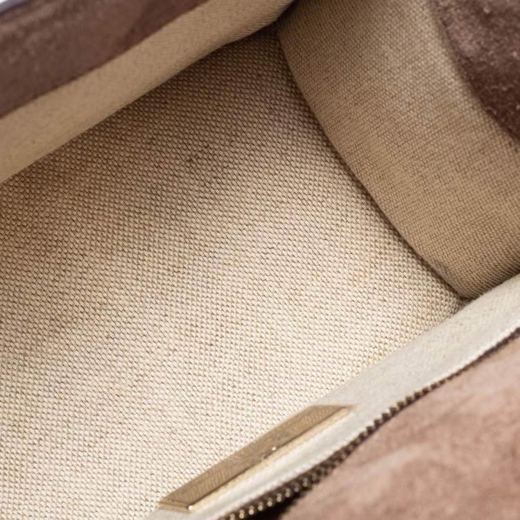 Pre Owned CH Carolina Herrera Monogram Canvas and Leather Top Handle Bag
