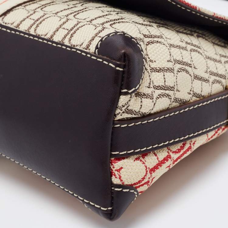 مملوكة مسبقًا CH Carolina Herrera Multicolor Monogram Canvas and Leather Shoulder Bag