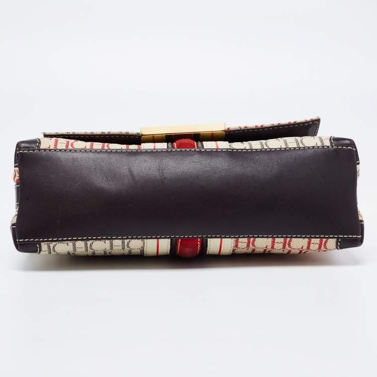 مملوكة مسبقًا CH Carolina Herrera Multicolor Monogram Canvas and Leather Shoulder Bag