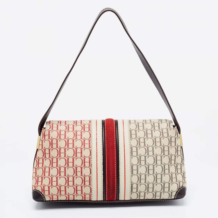 مملوكة مسبقًا CH Carolina Herrera Multicolor Monogram Canvas and Leather Shoulder Bag