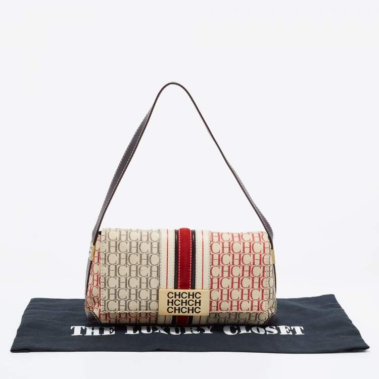 مملوكة مسبقًا CH Carolina Herrera Multicolor Monogram Canvas and Leather Shoulder Bag