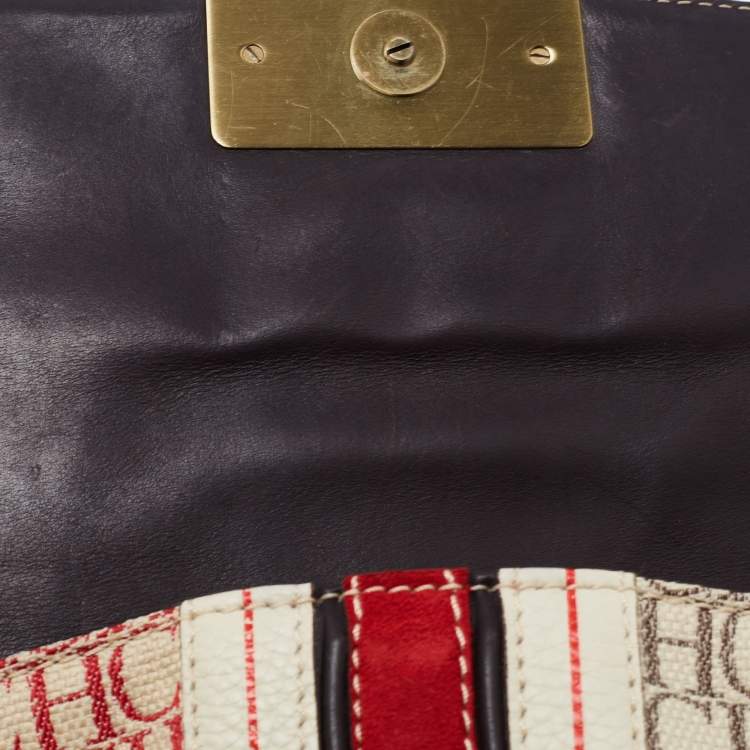 مملوكة مسبقًا CH Carolina Herrera Multicolor Monogram Canvas and Leather Shoulder Bag