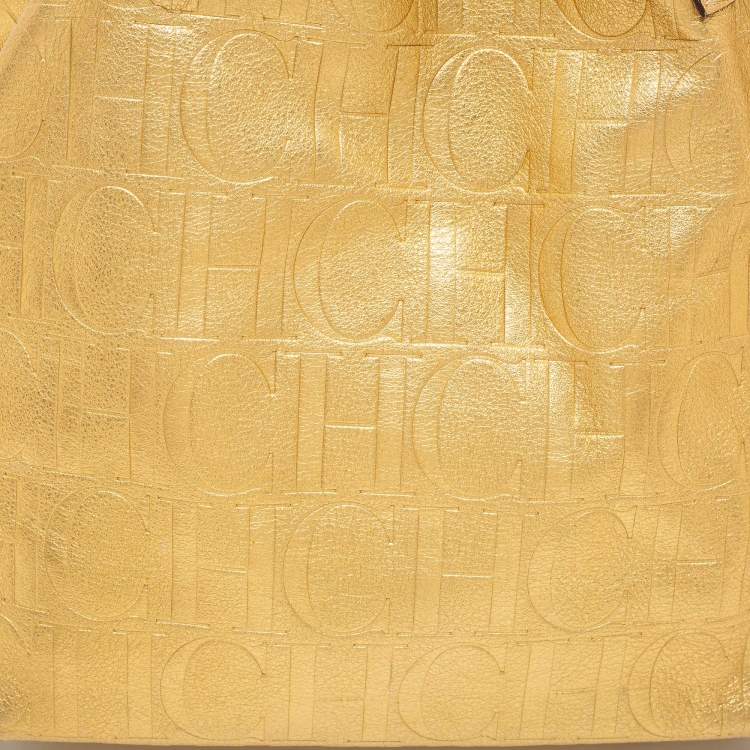 مملوكة مسبقًا CH Carolina Herrera Gold Leather Matryoshka Tote