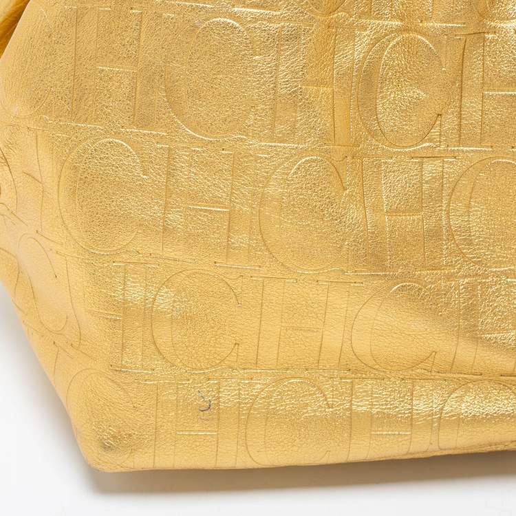 مملوكة مسبقًا CH Carolina Herrera Gold Leather Matryoshka Tote