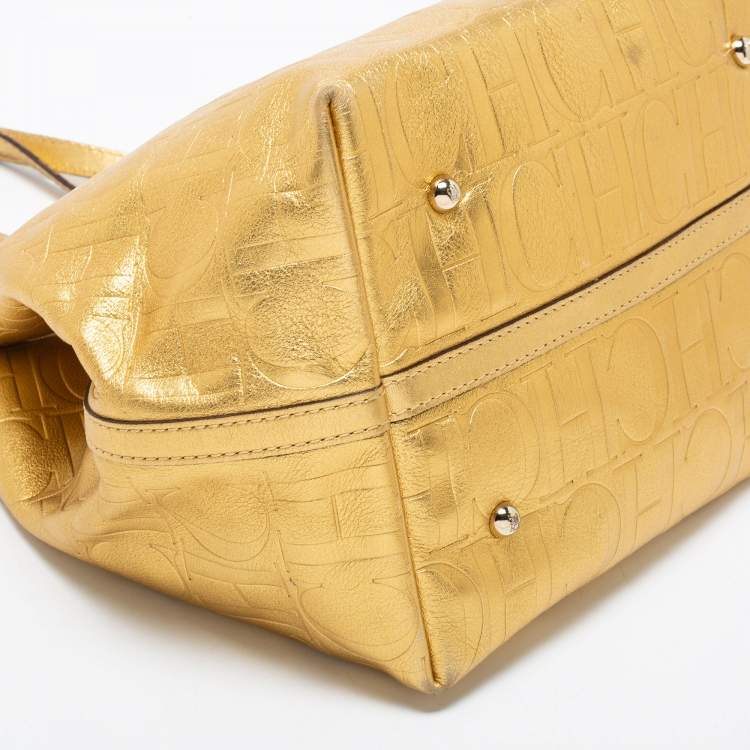 مملوكة مسبقًا CH Carolina Herrera Gold Leather Matryoshka Tote