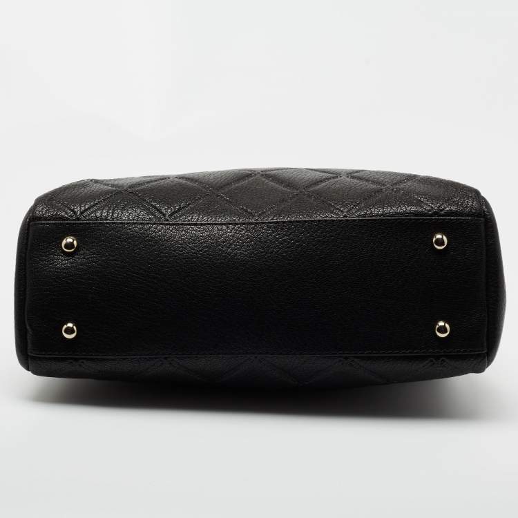 Pre Owned CH Carolina Herrera Black Quilt Leather Shoulder Bag