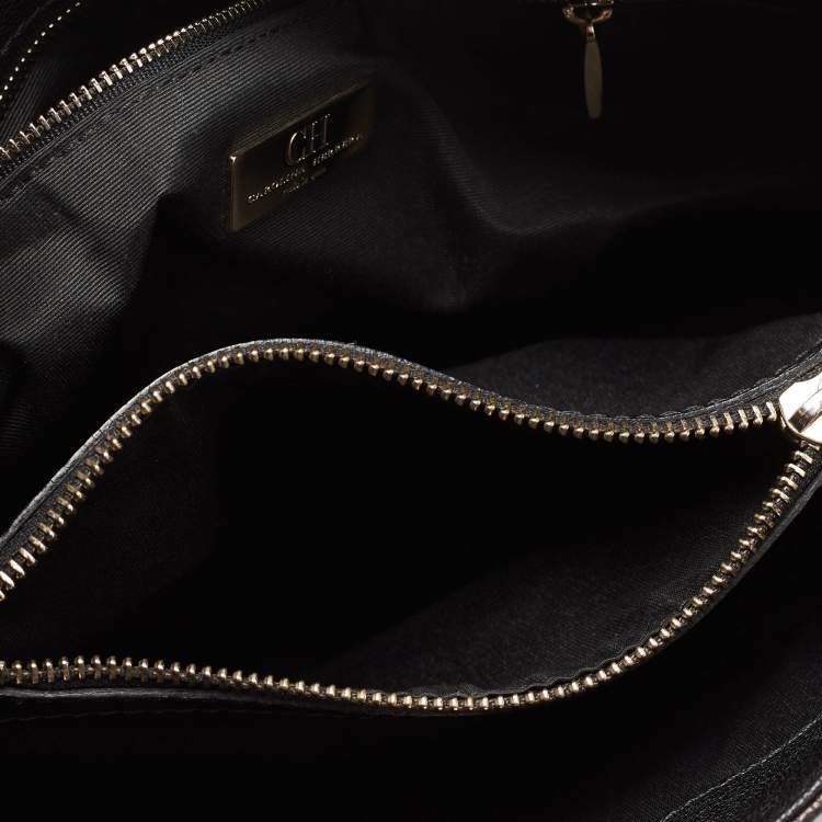 Pre Owned CH Carolina Herrera Black Quilt Leather Shoulder Bag