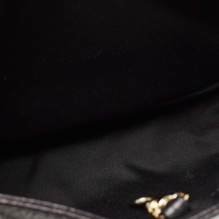 Pre Owned CH Carolina Herrera Black Quilt Leather Shoulder Bag