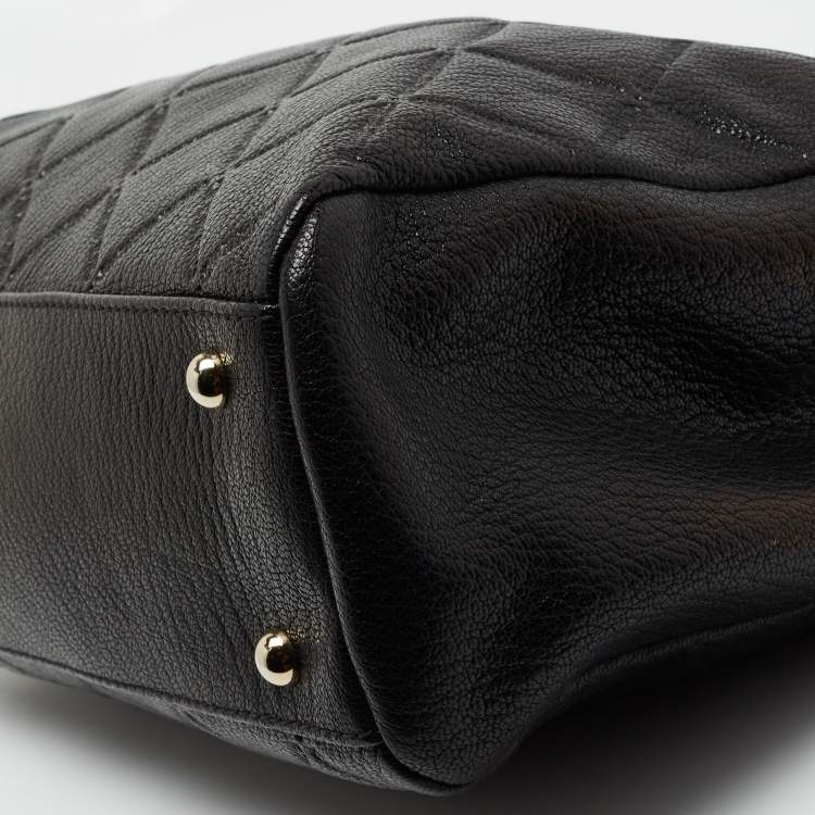 Pre Owned CH Carolina Herrera Black Quilt Leather Shoulder Bag