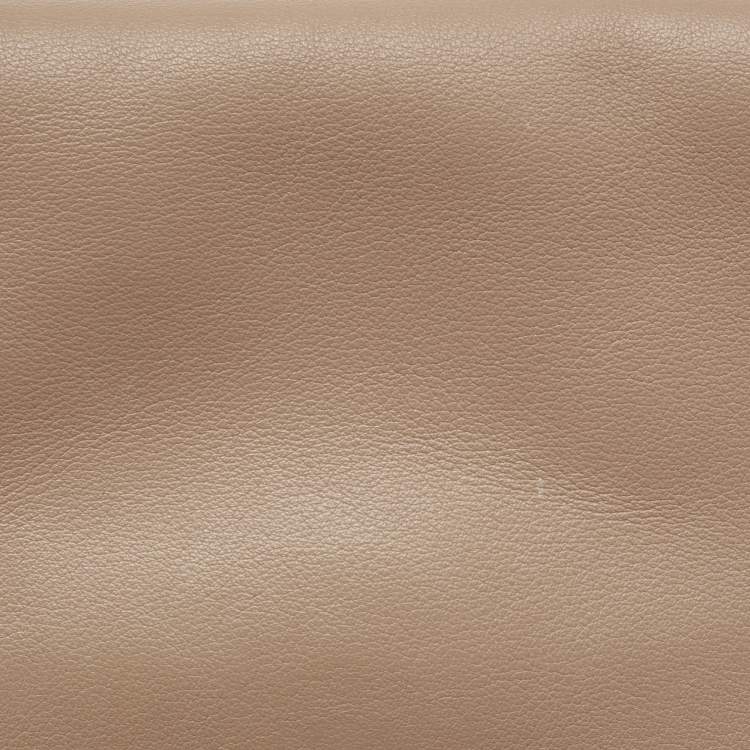 Pre Owned CH Carolina Herrera Beige Leather Top Handle Bag