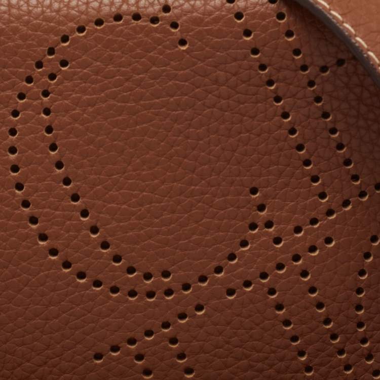 Pre Owned CH Carolina Herrera Brown Leather Flap Crossbody Bag
