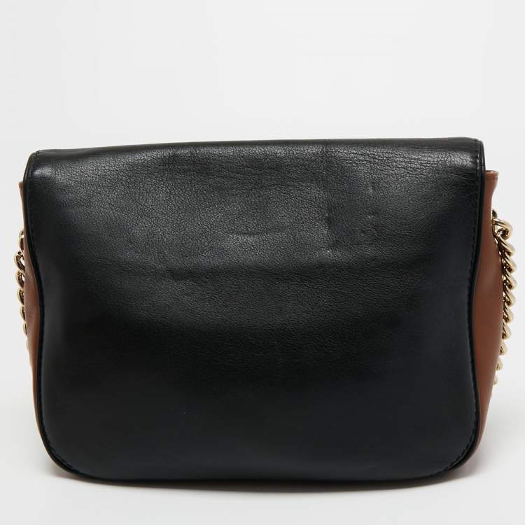 Pre Owned CH Carolina Herrera Tricolor Leather Flap Chain Shoulder Bag