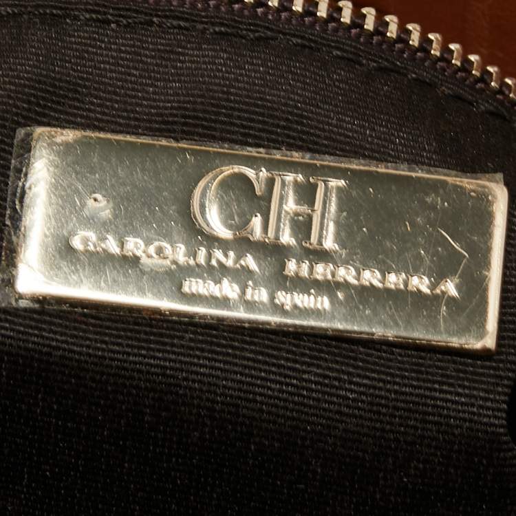 Pre Owned CH Carolina Herrera Tricolor Leather Flap Chain Shoulder Bag