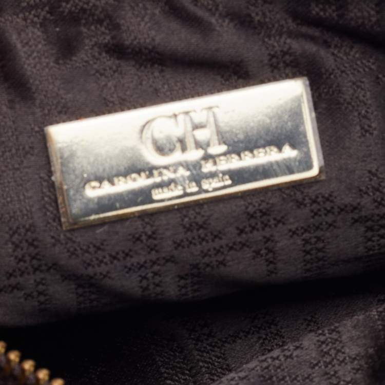 Pre Owned CH Carolina Herrera Brown Leather CH Crossbody Bag