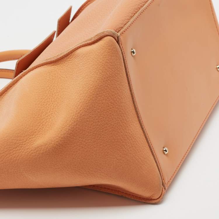 Pre Owned CH Carolina Herrera Orange Leather Vendome Tote