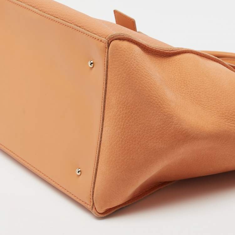 Pre Owned CH Carolina Herrera Orange Leather Vendome Tote