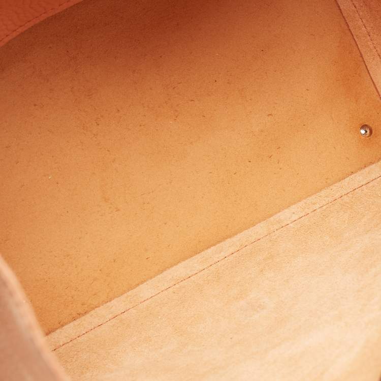 Pre Owned CH Carolina Herrera Orange Leather Vendome Tote