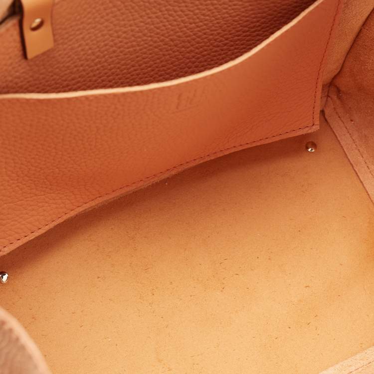 Pre Owned CH Carolina Herrera Orange Leather Vendome Tote