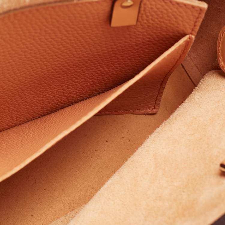 Pre Owned CH Carolina Herrera Orange Leather Vendome Tote