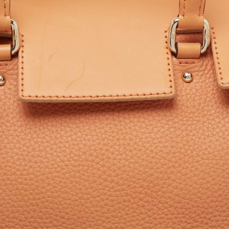 Pre Owned CH Carolina Herrera Orange Leather Vendome Tote