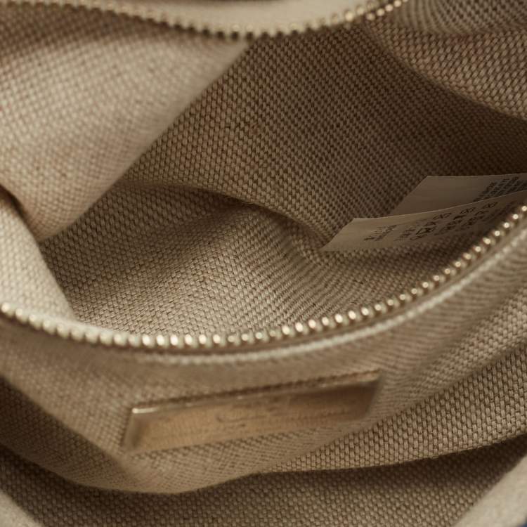 Pre Owned CH Carolina Herrera Multicolor Monogram Coated Denim and Leather Flap Top Handle Bag