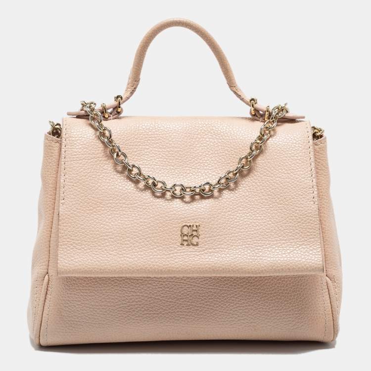 Pale pink leather clearance handbag